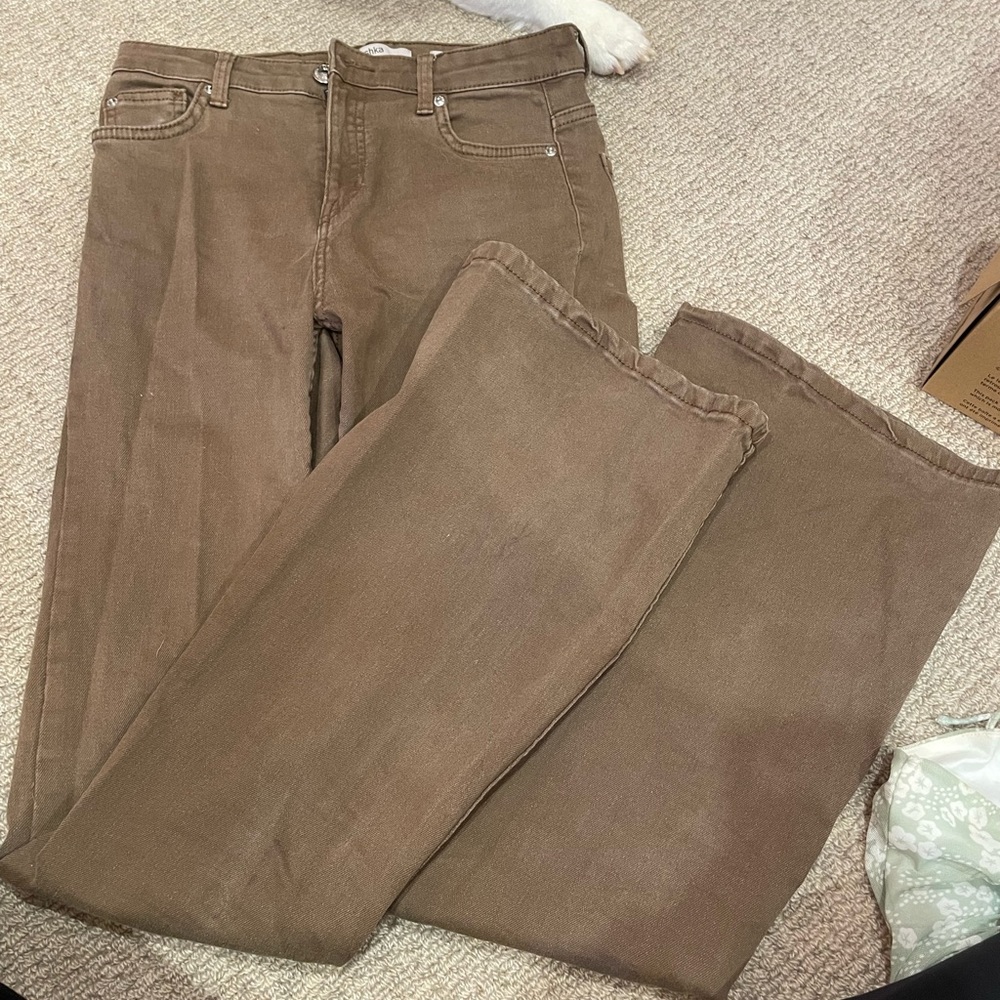 Brown flare jeans bershka. US 4